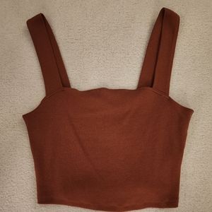 Abercrombie & Fitch Brown Ribbed Crop Top